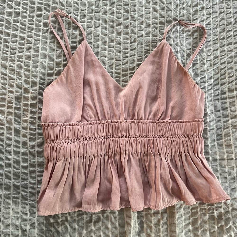 Victoria + Sophia Cropped Ruffle Tank Top